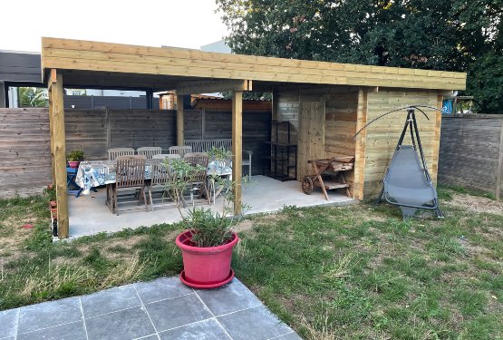 Abri de jardin en bois Toit Terrasse avec auvent
